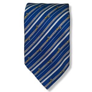 S. T. Dupont Silk Tie Hand Made In Italy ~ Zipper Blue ~ 3.75" x 62"